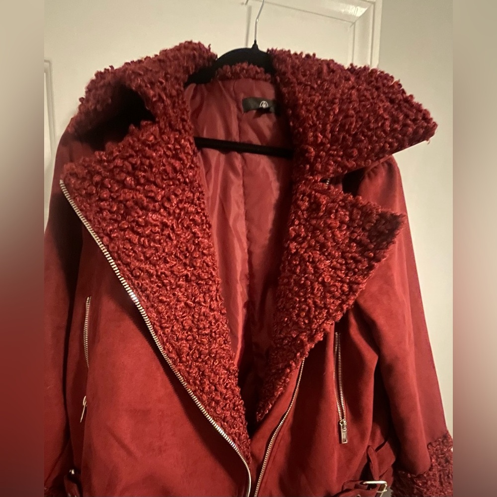 Deep Red Teddy Jacket